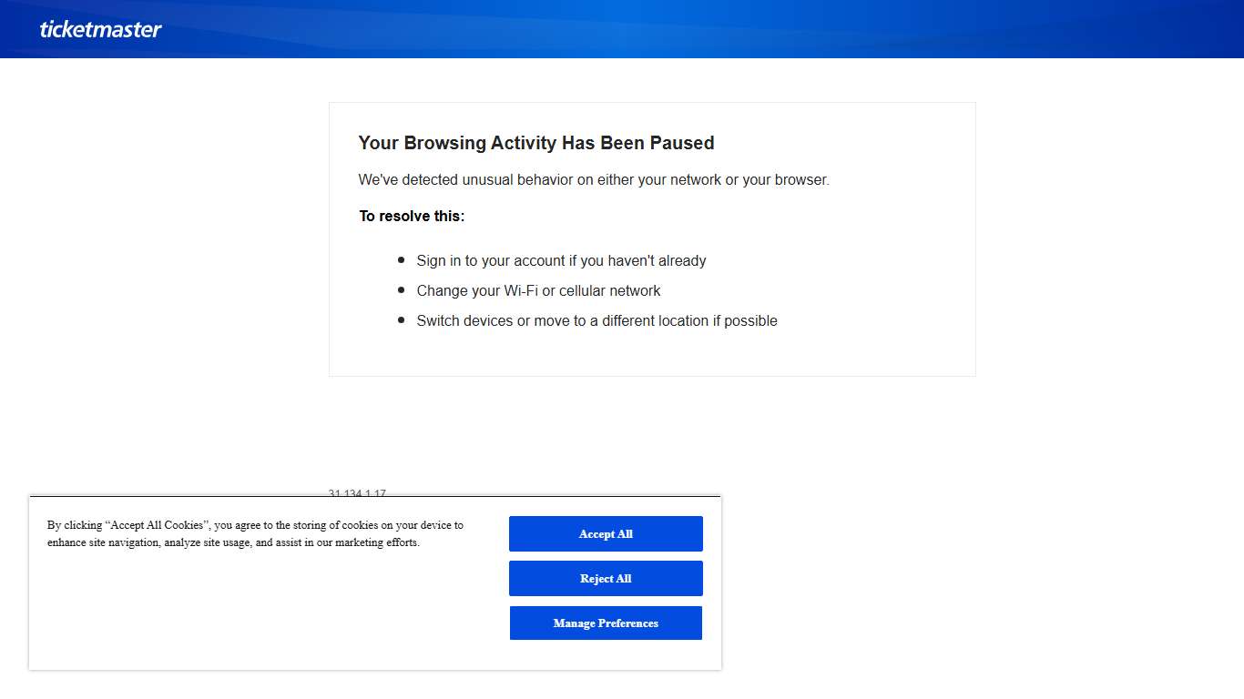 Your Browsing Activity Has Been Paused