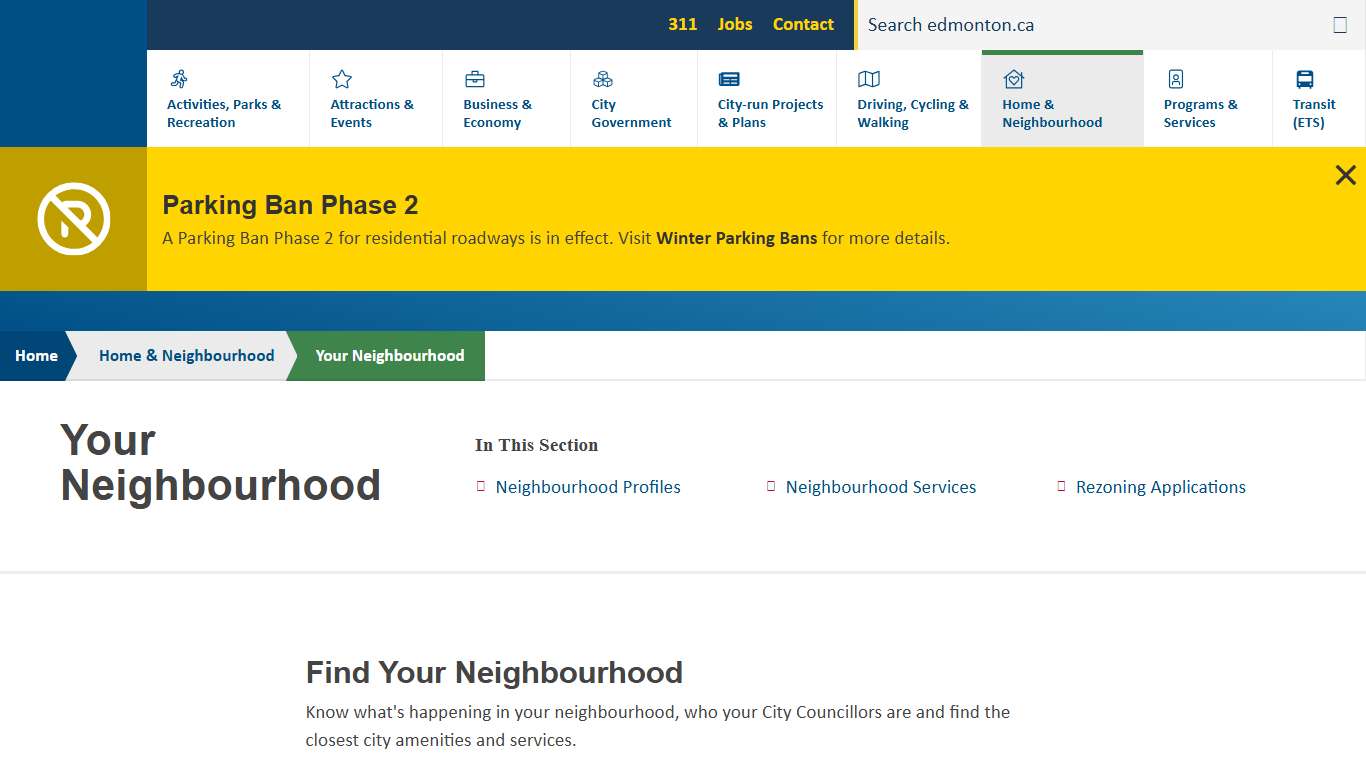 Your Neighbourhood | City of Edmonton